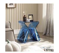 TISTIK Table d'appoint moderne en acrylique avec rangement, pour salon, petite table d'appoint, tabouret transparent pour chambre à coucher, canapé, balcon