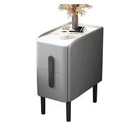 TISTIK Table de chevet étroite avec 2 tiroirs - Décoration d'intérieur - Table de chevet moderne et minimaliste - Table de chevet tendance pour canapé - Table d'appoint pour petits espaces et chambre