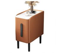 TISTIK Table de chevet étroite avec 2 tiroirs - Décoration d'intérieur - Table de chevet moderne et minimaliste - Table de chevet tendance pour canapé - Table d'appoint pour petits espaces et chambre