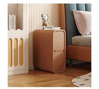 TISTIK Table de chevet étroite avec 2 tiroirs en cuir microfibre - Table de chevet minimaliste pour canapé - Table d'appoint pour petits espaces - Meubles de chambre à coucher