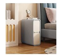 TISTIK Table de chevet étroite avec 2 tiroirs en cuir microfibre - Table de chevet minimaliste pour canapé - Table d'appoint pour petits espaces - Meubles de chambre à coucher