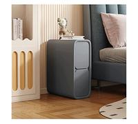 TISTIK Table de chevet étroite avec 2 tiroirs en cuir microfibre - Table de chevet minimaliste pour canapé - Table d'appoint pour petits espaces - Meubles de chambre à coucher