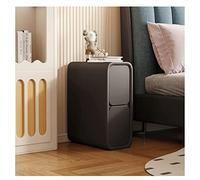 TISTIK Table de chevet étroite avec 2 tiroirs en cuir microfibre - Table de chevet minimaliste pour canapé - Table d'appoint pour petits espaces - Meubles de chambre à coucher