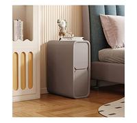 TISTIK Table de chevet étroite avec 2 tiroirs en cuir microfibre - Table de chevet minimaliste pour canapé - Table d'appoint pour petits espaces - Meubles de chambre à coucher