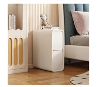 TISTIK Table de chevet étroite avec 2 tiroirs en cuir microfibre - Table de chevet minimaliste pour canapé - Table d'appoint pour petits espaces - Meubles de chambre à coucher