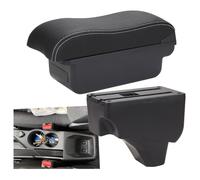 TISTIK Voiture Accoudoir Box pour Peugeot 208 2008 2019-2024, Console Centrale Accoudoir Auto Rangement Accessoires,B/White-Line-NO USB