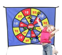 Tisujune Cible De Fléchettes pour,Cible Adhésive 60x50 Cm avec Trampoline pour | Jouet D'adresse avec 10 Boules Collantes pour Jardin Anniversaire Activités Sportives