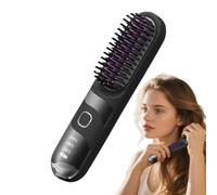 Tisujune Lisseur De Cheveux Sans Fil | Brosse Bouclante Électrique - Lisseur Brosse 2 en 1 Sans Fil Portable avec 3 Températures Réglables