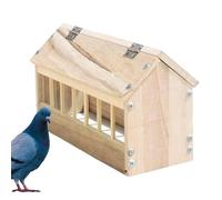 Tisujune Mangeoire pour Pigeons | Mangeoire À Fente pour Oiseaux De Basse-Cour - Auge en Bois pour Volaille Forme De Maison Anti-Gaspillage pour Poulailler Poules Canards Jardin