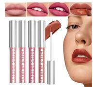 Tisujune Set de Rouges à Lèvres Maquillage, Gloss Liquide Velouté Anti-Dérapant, Haute Pigmentation 4 Pièces Pour Voyage Extérieur École Maison