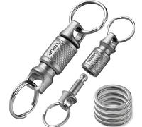 TISUR Porte-clés en titane à dégagement rapide, rétractable, clip amovible, porte-clés extractible pour homme et femme