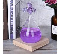 TITA-DONG Décor Innovant de Tempête d'ange, Bouteille en Verre de Prévisions Météorologiques, Bouteille Décorative Météo, Verre de Tempête de Gouttelettes d'eau pour la Décoration de Bureau à(Violet)