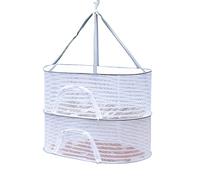 TITA-DONG Filet de Séchage Pliable Multicouche, Filet de Séchage en Maille Suspendu avec Fermeture éclair, Filet de Séchage Alimentaire Peu Encombrant pour Fruits et Légumes, étendoir à(2 Couches)