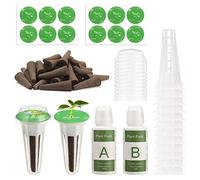 TITA-DONG Kit de Dosettes de Graines pour Aerogarden, Kit de Culture Hydroponique, Kit de Dosettes de Plantes A&B Fertilisation Solide avec Paniers de Culture, éponges de Culture, Dômes et(50 pièces)