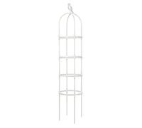 TITA-DONG Treillis D'obélisque de Jardin, Treillis de Jardin D'obélisque de Tour, Support de Plante Grimpante en Treillis Antirouille, Tour de Plante Légère pour Support de Vigne de Clématite(Blanc)