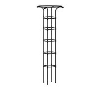 TITA-DONG Treillis Obélisque de Jardin pour Plantes Grimpantes, Tour de Treillis Parapluie Vertical en Métal avec Revêtement PE, Noir 185*25cm