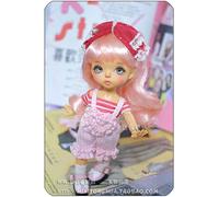 Tita-Doremi BJD Poupée PerruqueBall-Jointed Doll 1/3 8-9 inch 22-24cm Dollfie Pullip SD DOD DD Pink Toy Head Wig Hair (Wig Only, Not A Doll)