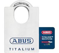 Titalium 96csti/50 Padlock-Lightweight Padlock Body Made Of Solid Aluminium With Integrated Shackle Protection-Security Level 8-Silver