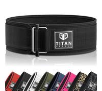 Titan Armour Ceinture d'haltérophilie autobloquante - Sangles d'haltérophilie gratuites en noir - Ceinture de gym pour Crossfit, Powerlifting, Deadlift, Olympic Lift - Pour homme et femme - Marque