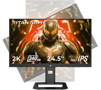 TITAN ARMY 240Hz 1440P Ecran PC Gamer 24.5 Pouces,QHD 2560 x 1440,Fast IPS 1ms GTG,Adaptive Sync Moniteur sans cadrer,123% sRGB,HDR500,Faible lumière Bleue 100 * 100 VESA,HDMI 2.0 DisplayPort 1.4