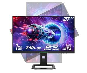 TITAN ARMY 240Hz 2K Ecran PC Gamer 27", QHD 2560 x 1440p 1ms Ecran Gaming, G-Sync & FreeSync, HDR 400, 135% sRGB, VESA 100 * 100mm, Hauteur Réglable, Pivotant, HDMI 144Hz, DP 240Hz, P2710S