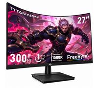 TITAN ARMY C27A1H Moniteur de jeu incurvé 27 pouces 300 Hz, FHD 1080p, 1 ms GTG, FreeSync, HDR, courbure R1500, Eye Care, HDMI/DP pour PC, PS5, Xbox