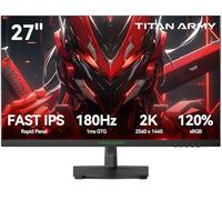TITAN ARMY Ecran PC Gamer 27 Pouces, Fast IPS 180Hz, 2K QHD 2560 x 1440p 1ms GTG Ecran Gaming, G-Sync & FreeSync, Game Plus, HDR10, 120% sRGB, VESA 100 * 100mm, HDMI(144Hz), DP(180Hz), P27GR