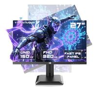 TITAN ARMY UHD Ecran PC Gamer 27", 4K 160Hz | FHD 320Hz Dual Mode, Fast IPS 1ms, DeltaE<2 HDR400 Ecran Gaming, Adaptive-Sync, 135% sRGB, HDMI 2.1, DP 1.4, Support Pivotant et Relevable, P2712V