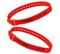 Titan Industrial Lot de 2 Sangles de sécurité pour sécuriser Les Fentes, vélos Cargo, tuyaux d'arrosage, projets de Travail du Bois - Charge de 31,8 kg - Longueur de 63,5 cm - Orange Fluo
