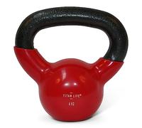 TITAN LIFE Kettlebell 4kg Red. Cast Iron INCL. Vinyl Unisexe - Erwachsene, One Size
