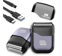 Titan Luxe Rasoirs électriques en aluminium pour homme, mini rasoirs électriques pour rasage de près avec 3 têtes de lame flottantes haute vitesse, USB C, rechargeable rapidement, IPX7, étanche