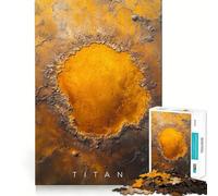 Titan Mysterious Impact Saturne Lune Puzzle de 1000 pièces pour Adolescents Stimule la mémoire, réduit Le Stress, découpe de qualité supérieure, Cadeau précieux 38x52cm