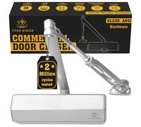 Titan Strike Ferme-porte commercial, robuste, intérieur/extérieur, tenue ouverte, montage polyvalent, réglable pour portes (20 à 150 kg, 76,2 à 152,4 cm), conforme à la norme ADA, alliage d'aluminium