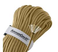 Titan Survival Paracorde de Survie brevetée de 453,6 kg - Fabriquée aux États-Unis - Cordon de Style Militaire 750 avec Allume-feu, Ligne de pêche et brins en Kevlar - Cordon de Camping Robuste
