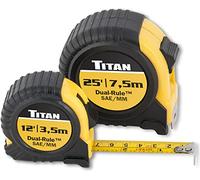 Titan Tools 10903 Lot de 2 rubans à mesurer à double règle Multicolore