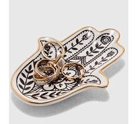 Titanape Plat à bijoux Trinket Ring en céramique Hamsa Mauvais Œil Main de Fatima Porte-clés Cendrier Plateau à bijoux Assiette Bol, Petit Décor de Maison Bohème Mignon, Cadeaux d'Anniversaire de Noël