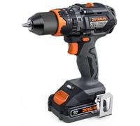 TITANCE X6 Perceuse-Visseuse sans Fil, 20V Brushless 1/2'' Perceuse à Percussion, 65 Nm, 36000 BPM, Mode 3 en 1, 2 Vitesses, Mandrin Métal, Batterie 2.0Ah, Kit pour Projets DIY et Usage Domestique
