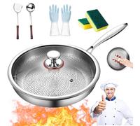 TitanCore - The Last Non-Stick Pan You'll Ever Need - Poêle en titane Premium Pfan ultra durable - Résistant aux rayures - Non stick - Poêle à frire en titane avec couvercle pour wok à induction, gaz