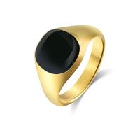 Titane Acier Goutte à goutte Huile Noir Chevalière Bague Unisexe Mode Bijoux Tendance Déclaration Accessoire