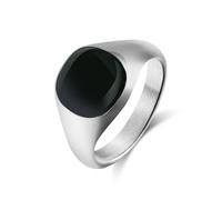 Titane Acier Goutte à goutte Huile Noir Chevalière Bague Unisexe Mode Bijoux Tendance Déclaration Accessoire