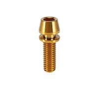 Titane alliage de bicycle en alliage conique à la tête de tête avec laveuse, résistante à la corrosion légère haute résistance, en attache pour le vélo de vélo de montagne (M5x16-Gold)