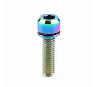 Titane alliage de bicycle en alliage conique à la tête de tête avec laveuse, résistante à la corrosion légère haute résistance, en attache pour le vélo de vélo de montagne (M5x16-Blue)