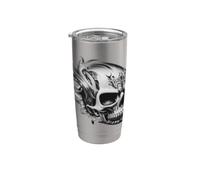 Titane Flamme Design Punk Rock Metal Rock Gothique Biker Gobelet isotherme en acier inoxydable double paroi