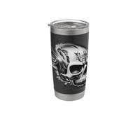 Titane Flamme Design Punk Rock Metal Rock Gothique Biker Gobelet isotherme en acier inoxydable double paroi