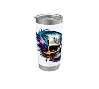Titane Flamme Design Punk Rock Metal Rock Gothique Biker Gobelet isotherme en acier inoxydable double paroi