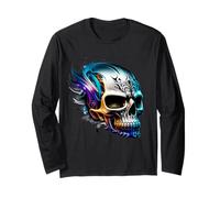 Titane Flamme Design Punk Rock Metal Rock Gothique Biker Manche Longue