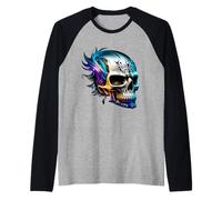 Titane Flamme Design Punk Rock Metal Rock Gothique Biker Manche Raglan