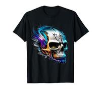 Titane Flamme Design Punk Rock Metal Rock Gothique Biker T-Shirt