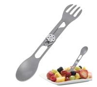 Titane Spork - Ensemble de cuillère et fourchette pliable | Cuillère utilitaire portable | 2 en 1 cuillères de couverts et fourchette de survie | Rapports de table de camping léger pour barb
