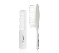 TITANIA Ensemble de cheveux pour bébé (2 pièces) • Peigne et brosse à cheveux pour bébé • Kit de soins pour cheveux pour bébé • Brosse pour bébé en kit • Équipement bébé • Cadeau pour bébés et